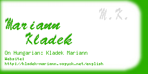 mariann kladek business card